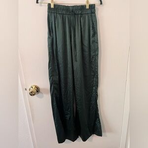IDentity Lingerie Luxury Satin Pajama Pants Drawstring Elastic Waist Pockets S